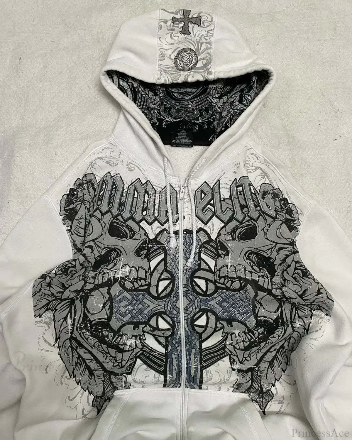 Affliction Gothic Skull Zipper Hoodie