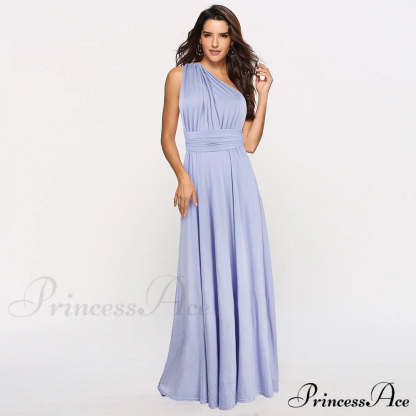 Alexandra Satin Lace Charming Back A-Line Dress Baby Blue / S S.o. Long Dresses