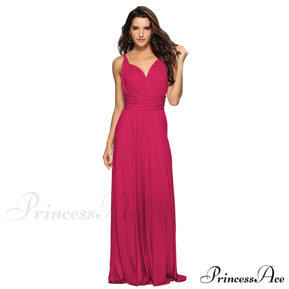 Alexandra Satin Lace Charming Back A-Line Dress Rose Red / S S.o. Long Dresses