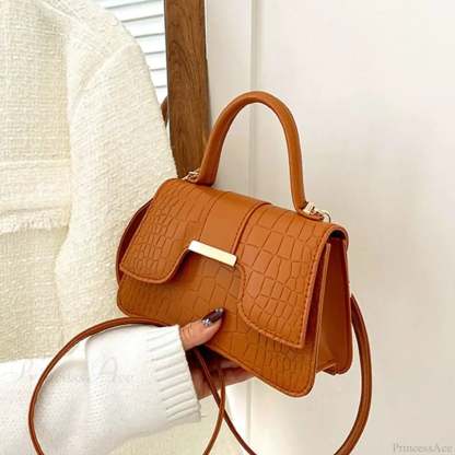 Alligator Pattern Small Square Vintage PU Leather Crossbody Handbag handbag-250126