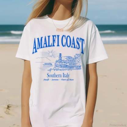 Amalfi Coast Vintage Italy T-shirt WHITE / S t-shirt-250223