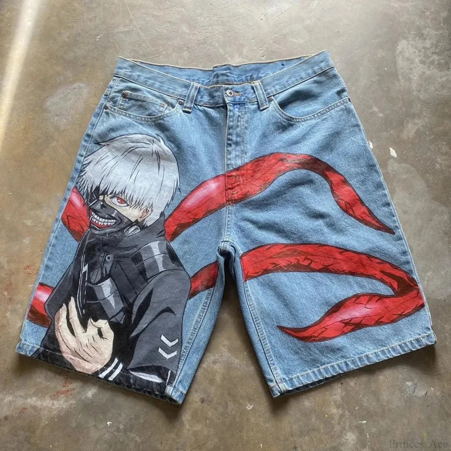 Anime Pictorial Denim Short blue / M