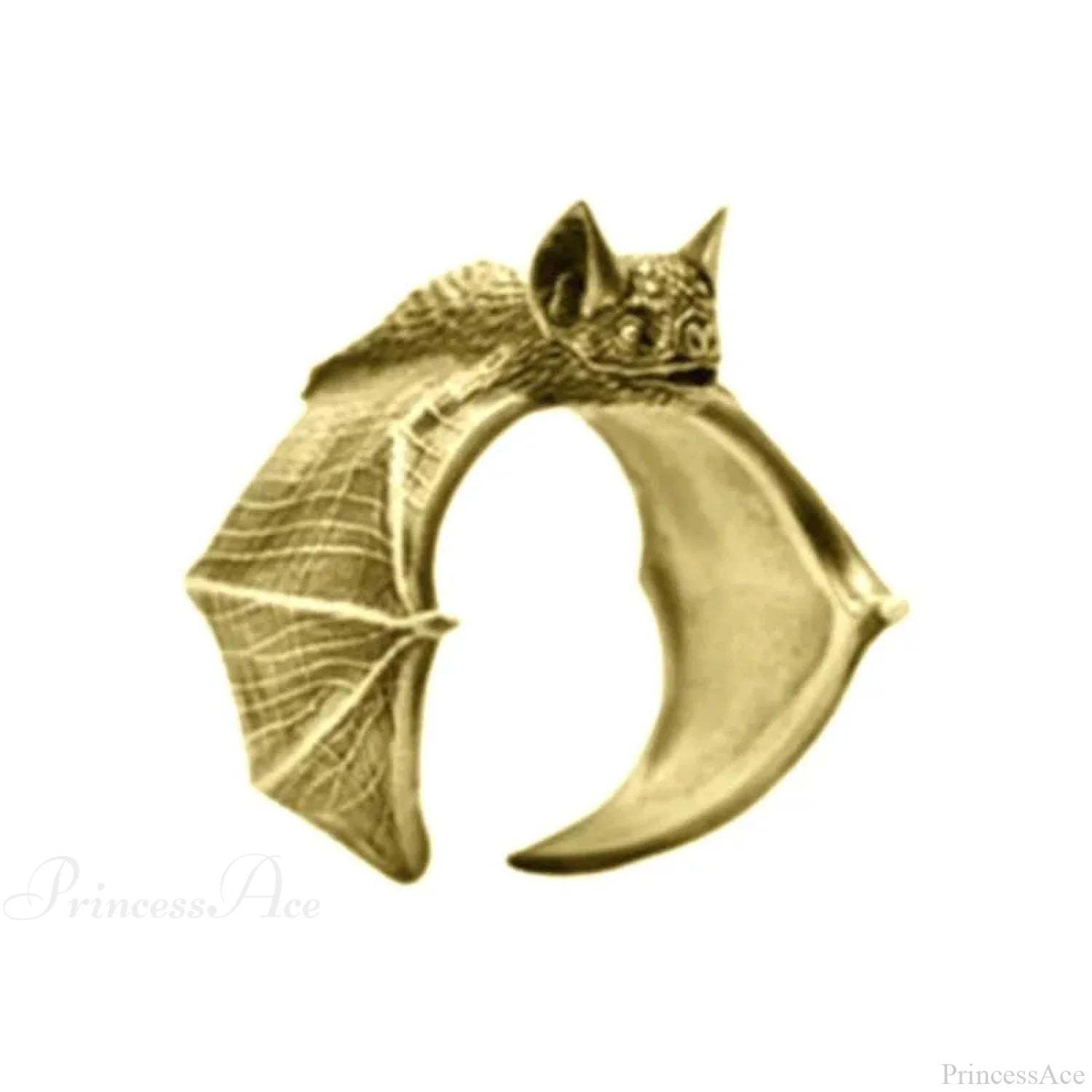 Antique Halloween Bat Gothic Ring gold