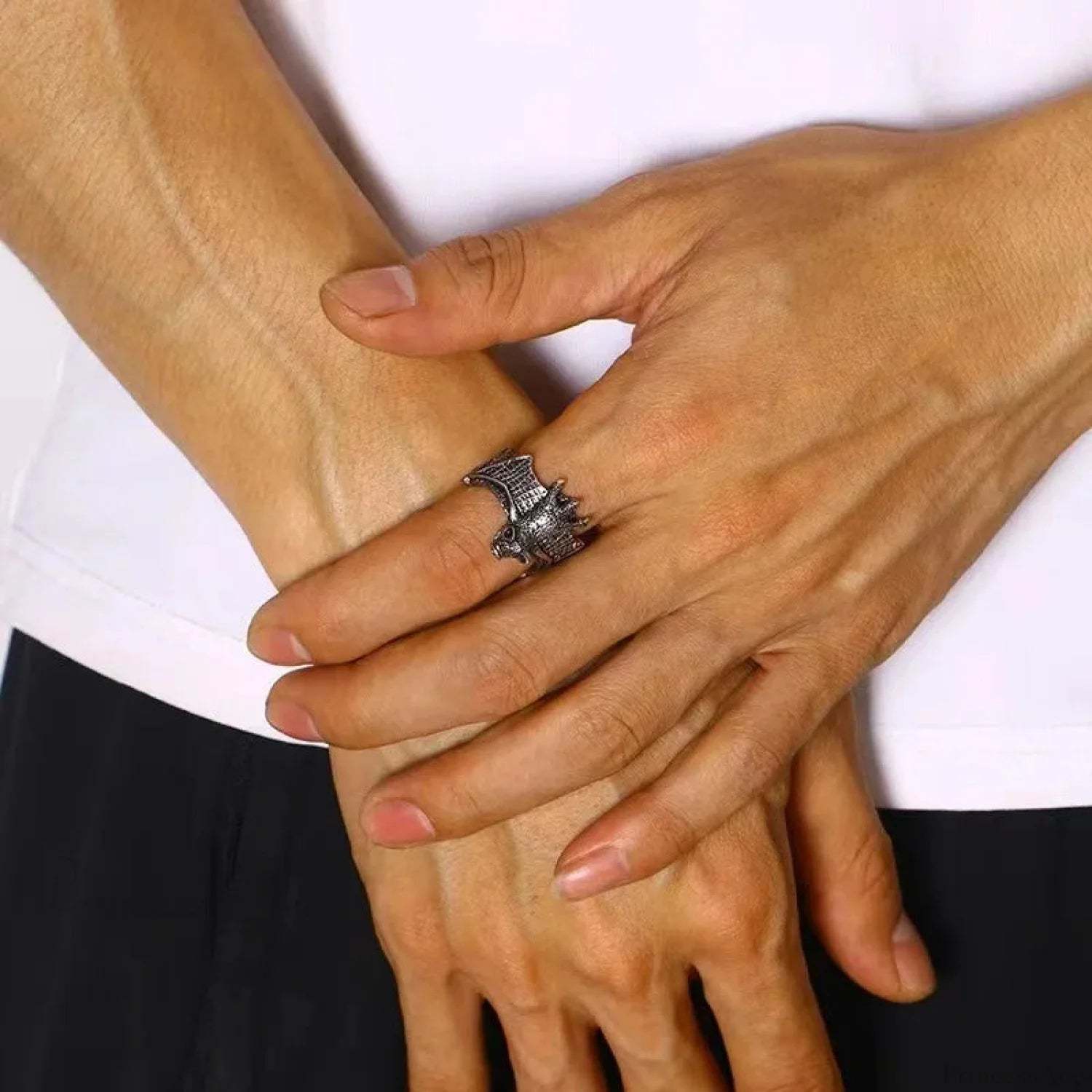 Antique Halloween Bat Gothic Ring silver