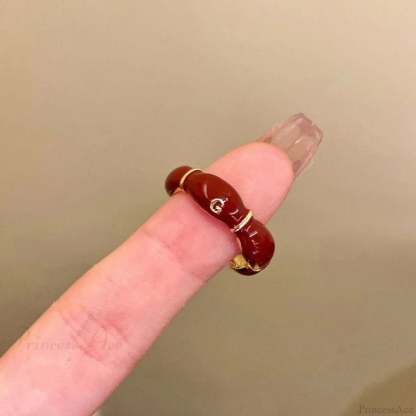 Antique Mysterious Crimson Crystal Cross Band resizable / sliver13