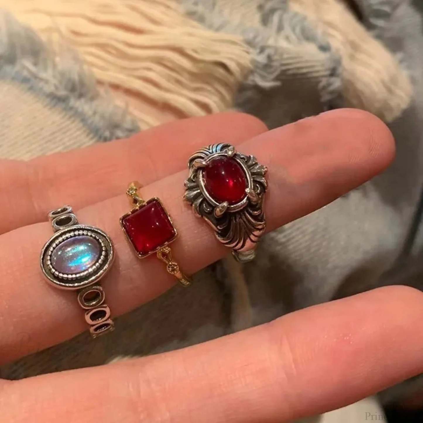 Antique Mysterious Zircon Cross Band