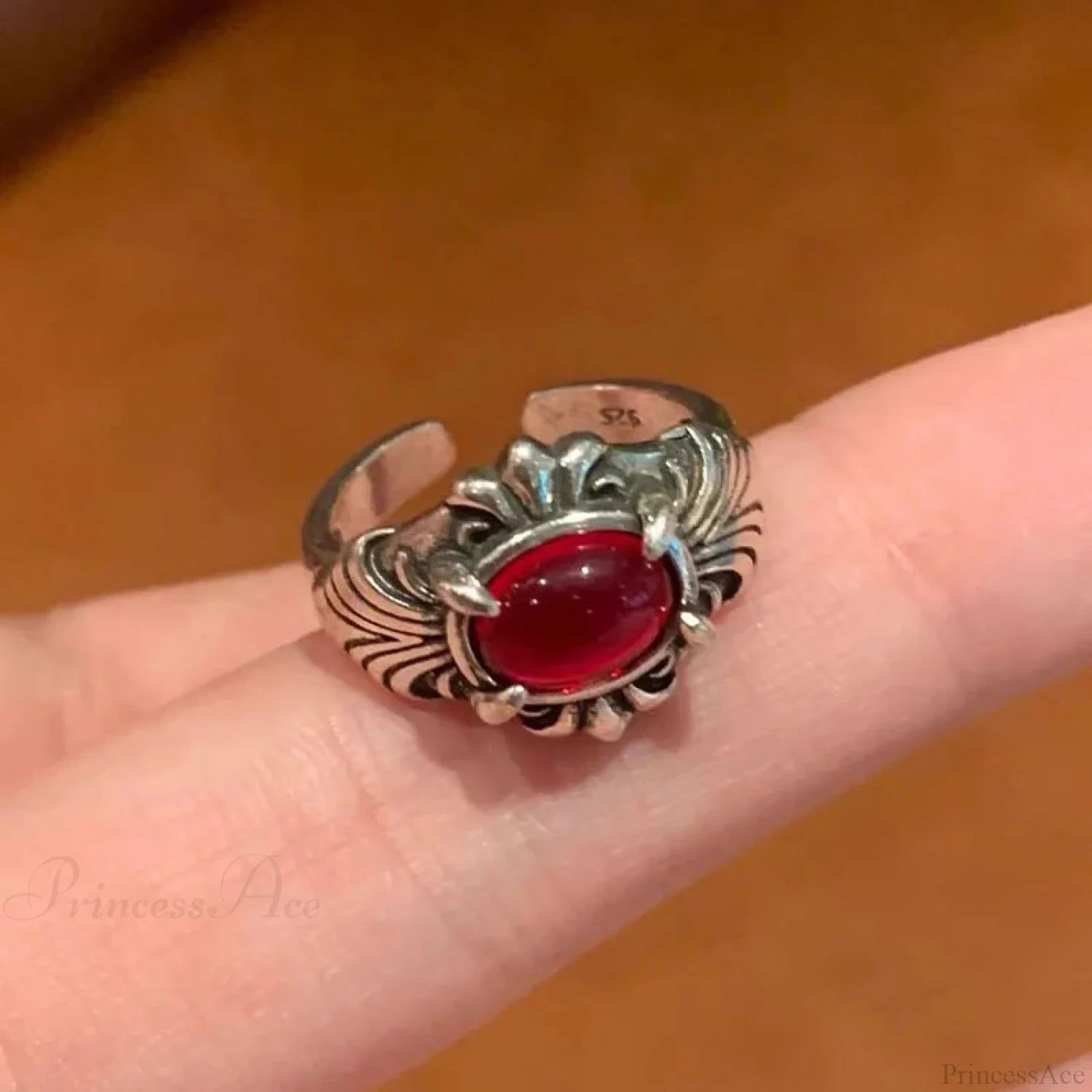 Antique Mysterious Zircon Cross Band sliver04