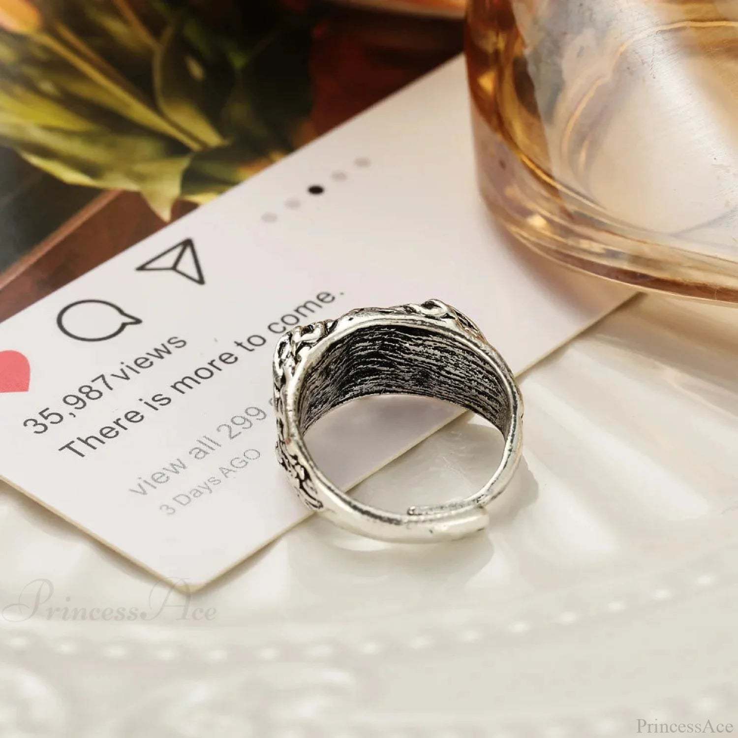 Antique Owl Creature Dark Ring