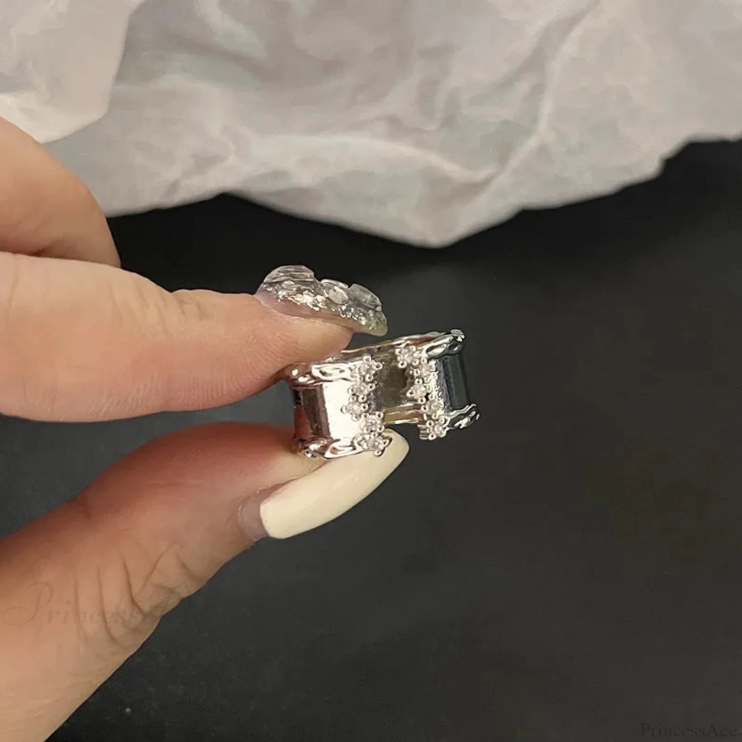 Antique Seraphic Silver Gothic Band sliver2