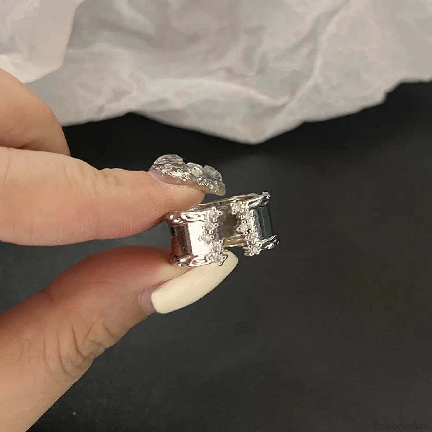 Antique Seraphic Silver Gothic Band sliver2