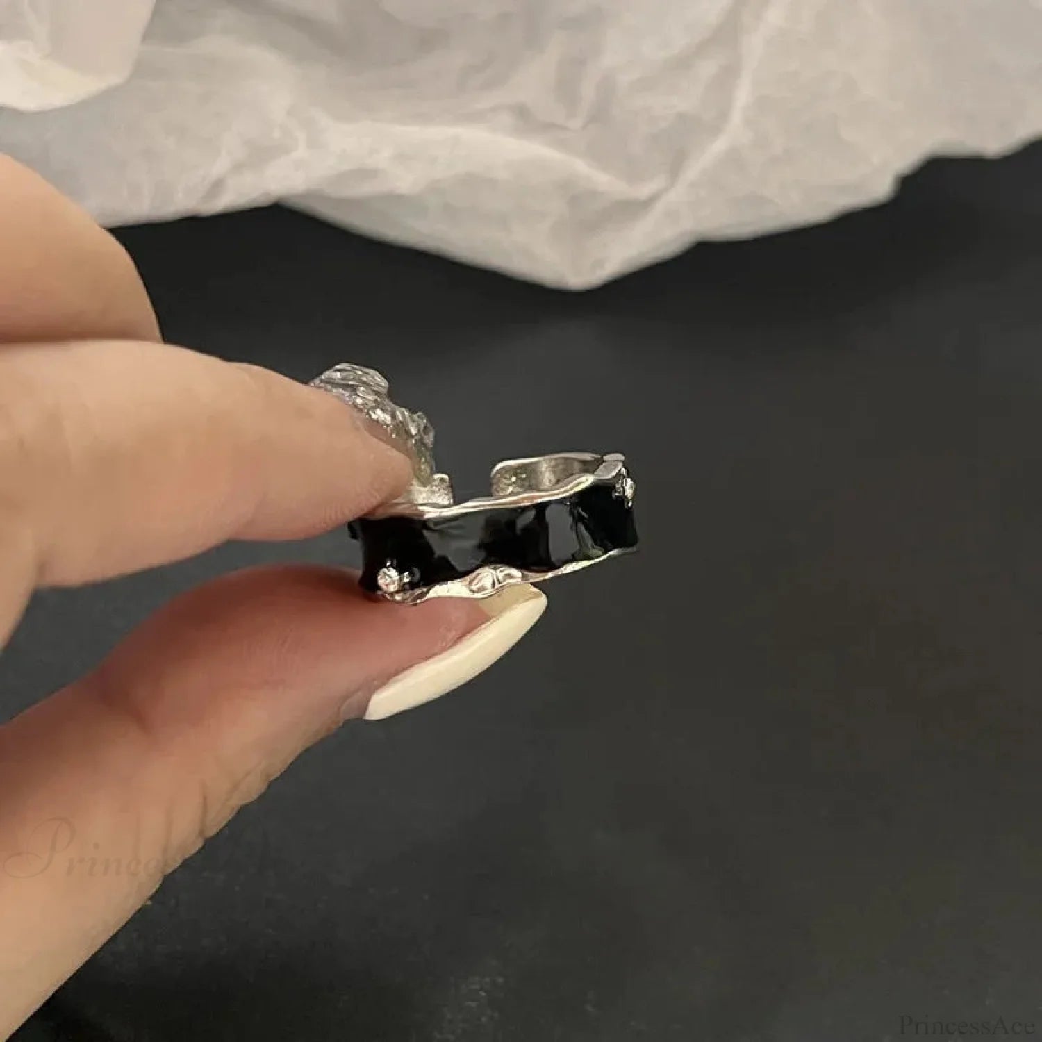 Antique Seraphic Silver Gothic Band sliver5