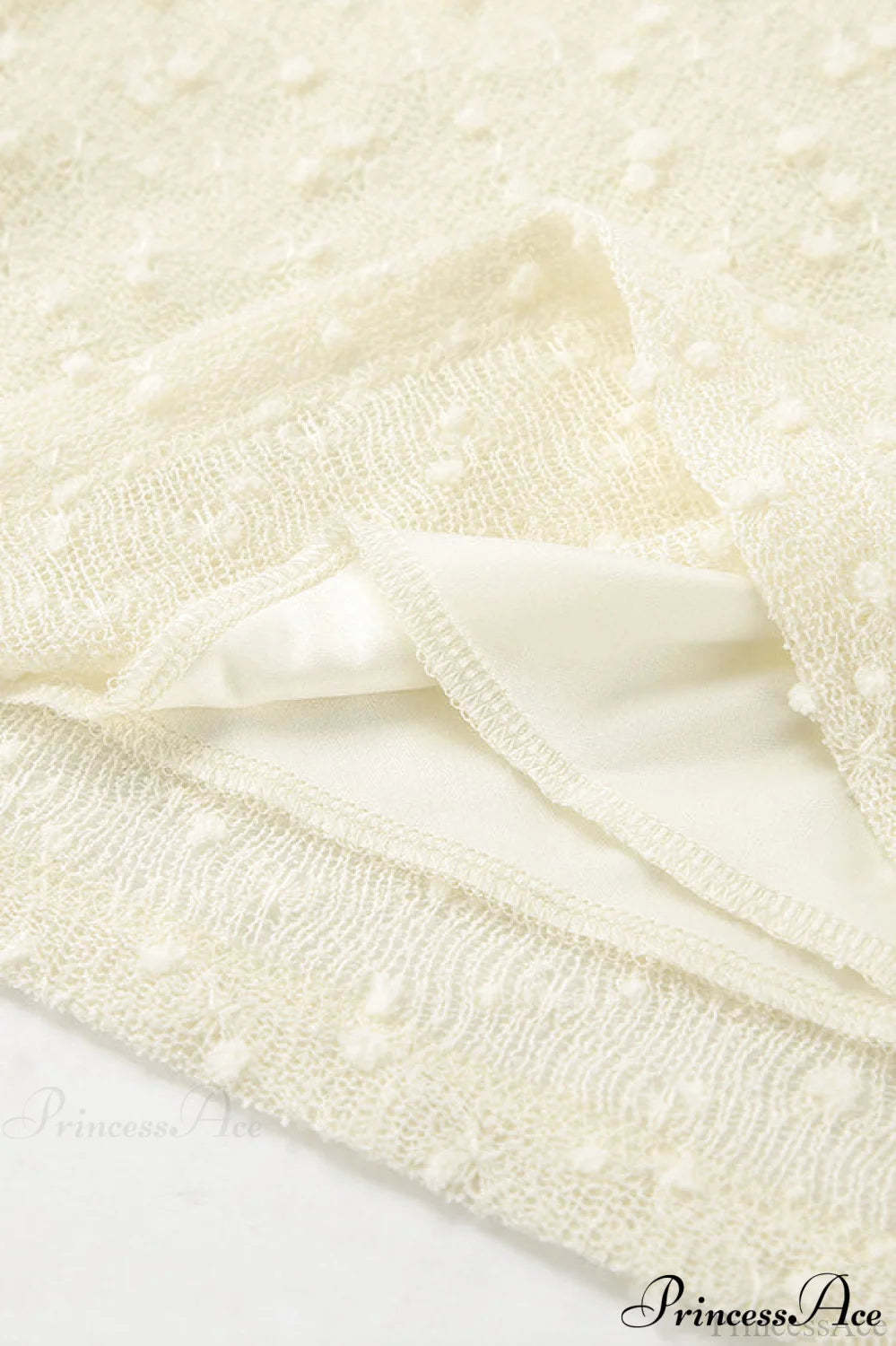 Apricot Off Shoulder Lace Knit Long Sleeve Tee