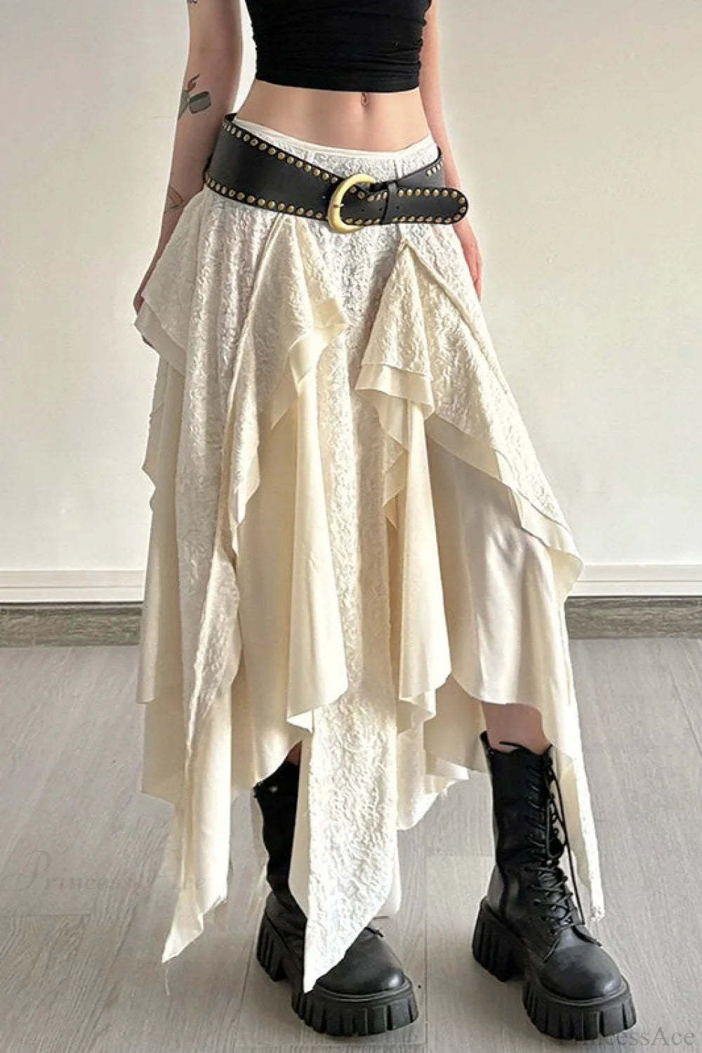 Asymmetrical Lace Bodycon Maxi Skirt