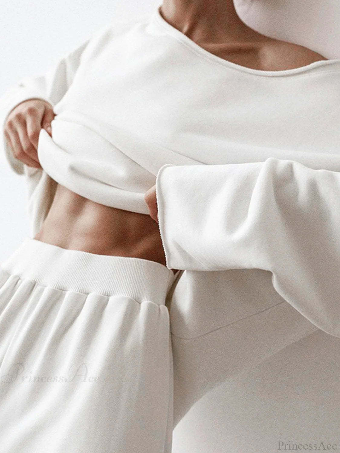 Asymmetrical Off Graceful Shoulder Solid Sweatshirt Sweatshirts