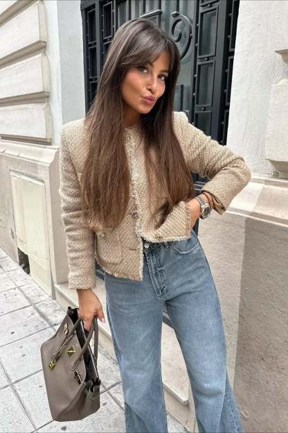 Tweed Single Breasted Short Coat coats