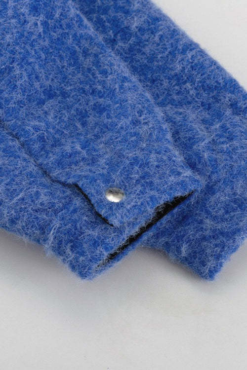 Long Sleeve Blue Wool Jacket