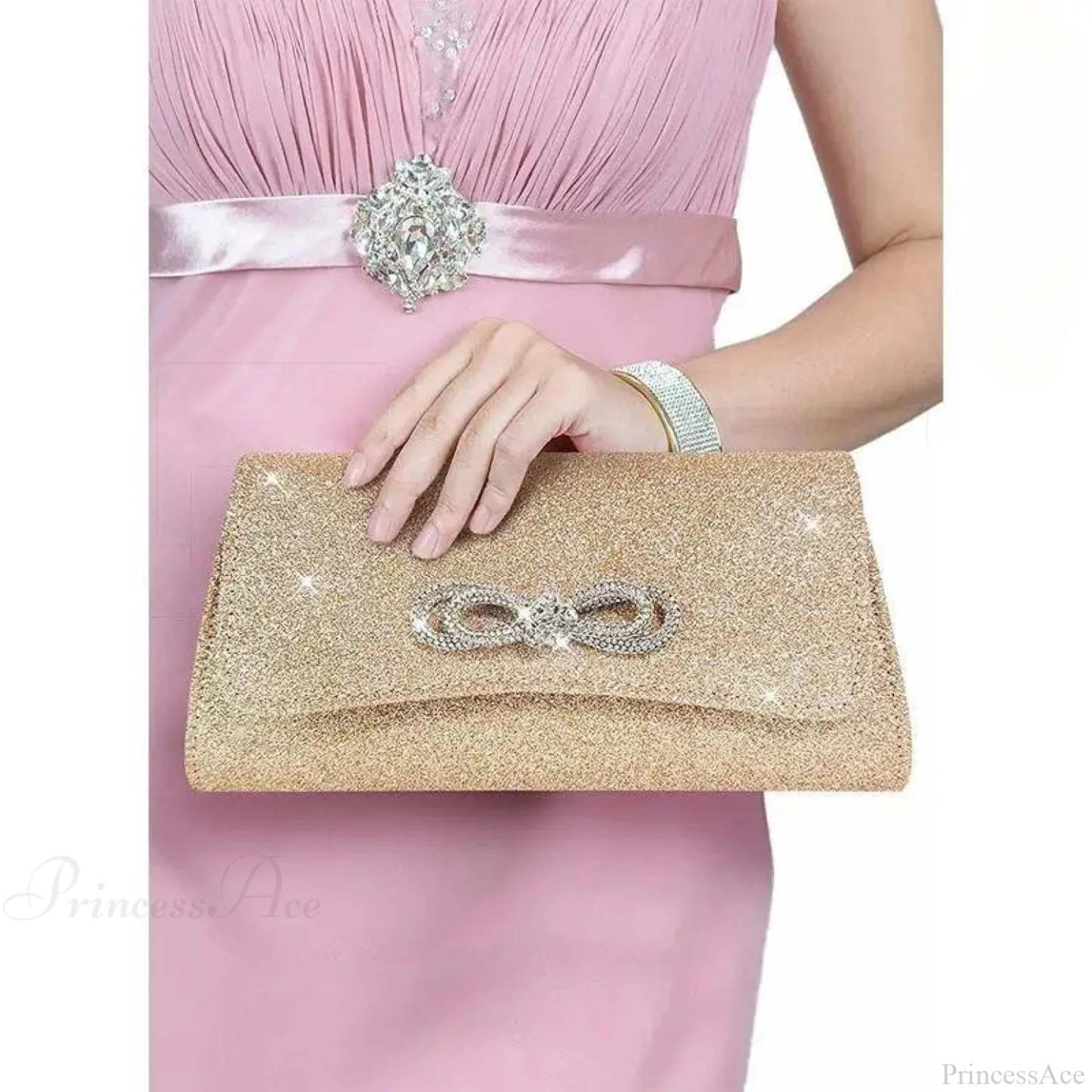 Black Evening Party Clutch Wristlet Gold wristlet-250126