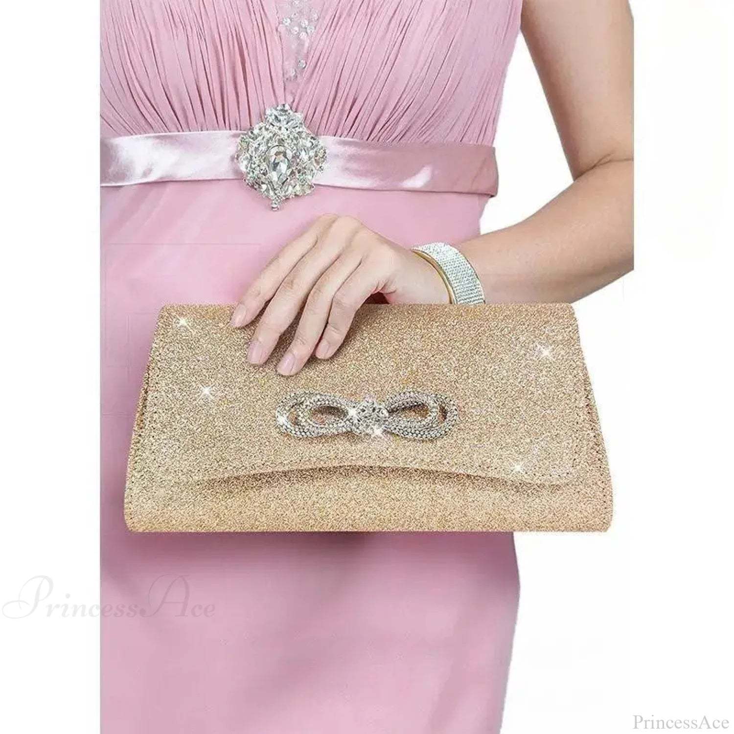 Black Evening Party Clutch Wristlet Gold wristlet-250126