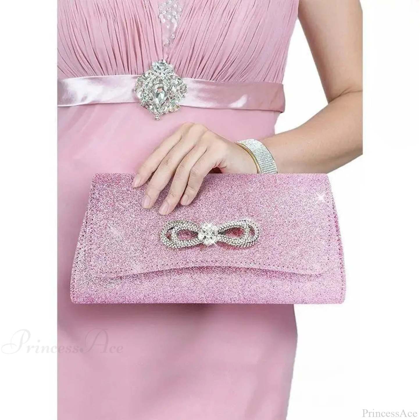 Black Evening Party Clutch Wristlet Pink wristlet-250126
