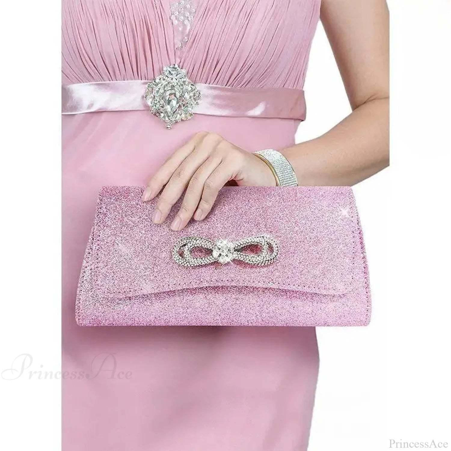 Black Evening Party Clutch Wristlet Pink wristlet-250126