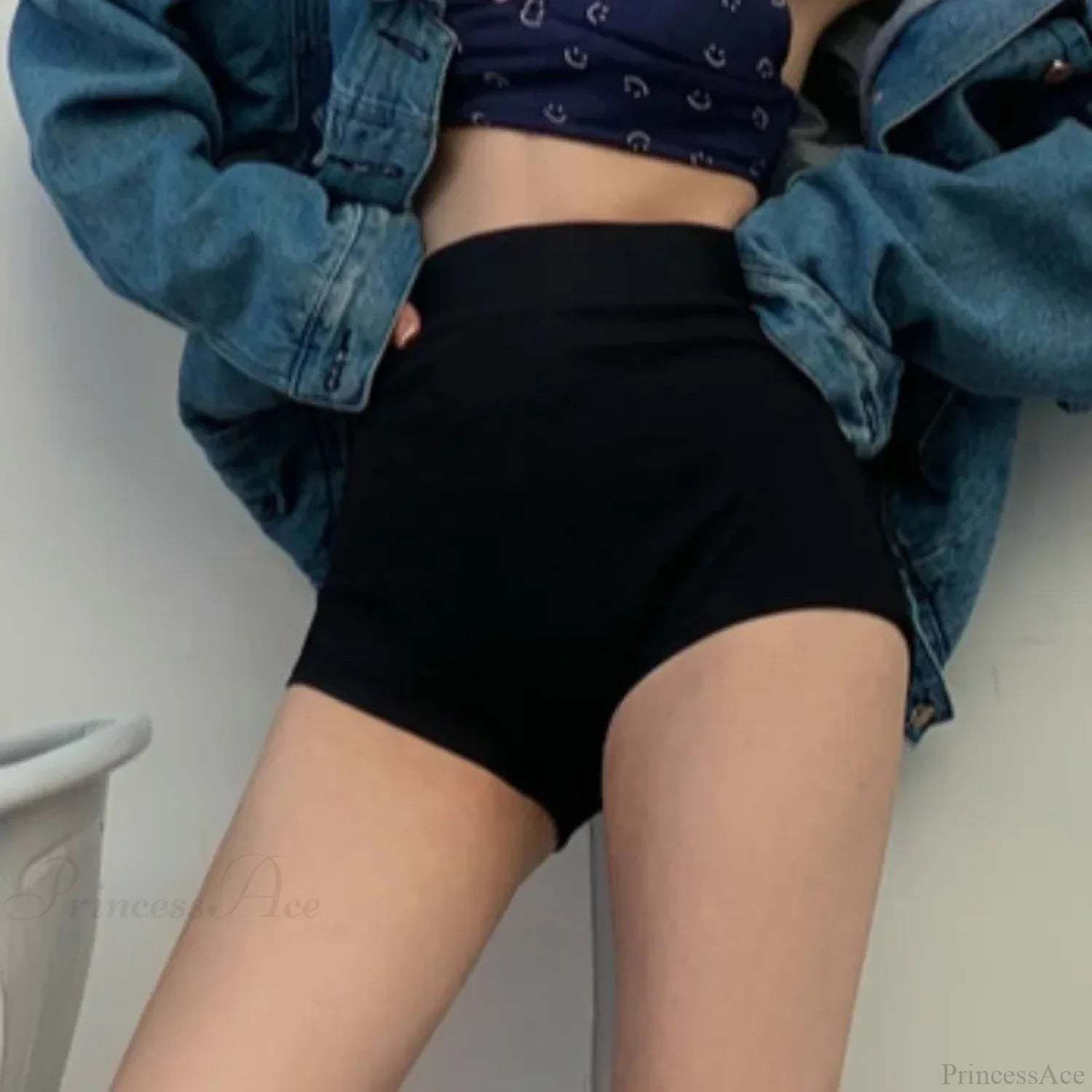 Black High Waist Booty Short