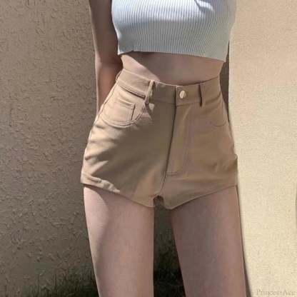 Black High Waist Booty Short apricot / S