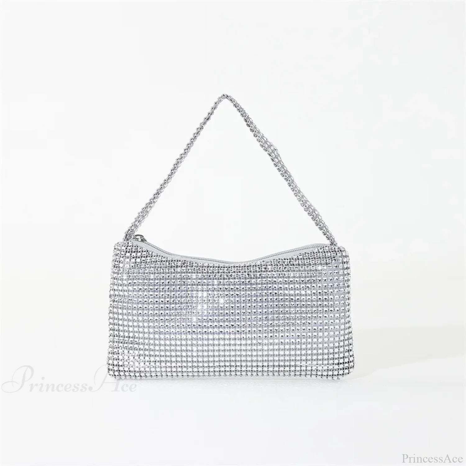 Bling Rhinestone Evening Purse Diamond Shoulder Wedding Party Clutch Silver clutchbag-250126