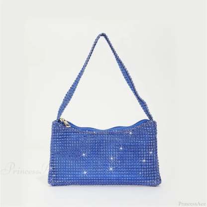 Bling Rhinestone Evening Purse Diamond Shoulder Wedding Party Clutch SKY BLUE clutchbag-250126