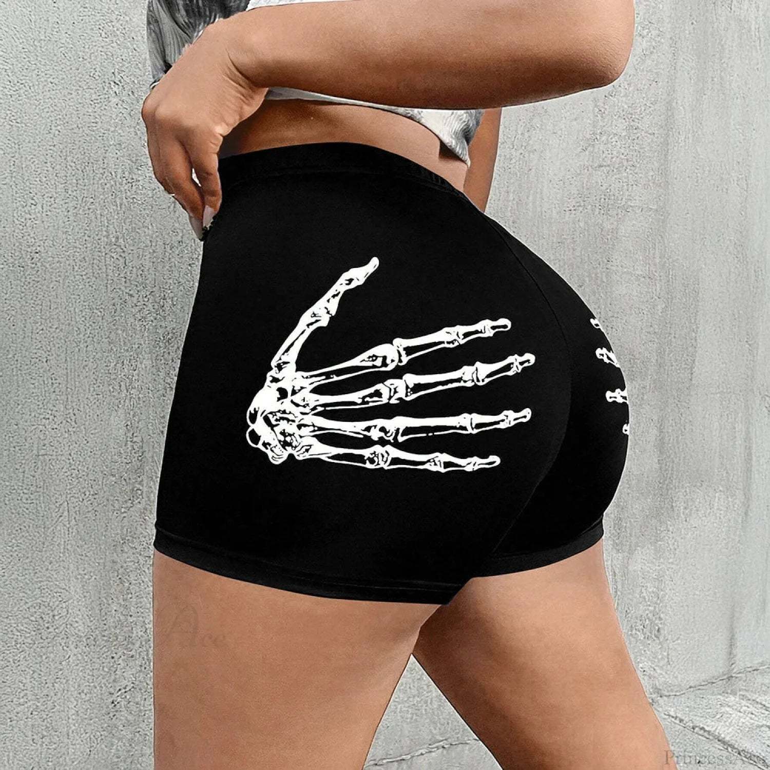 Bony Fingers Print Short Black / S