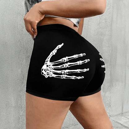Bony Fingers Print Short Black / S