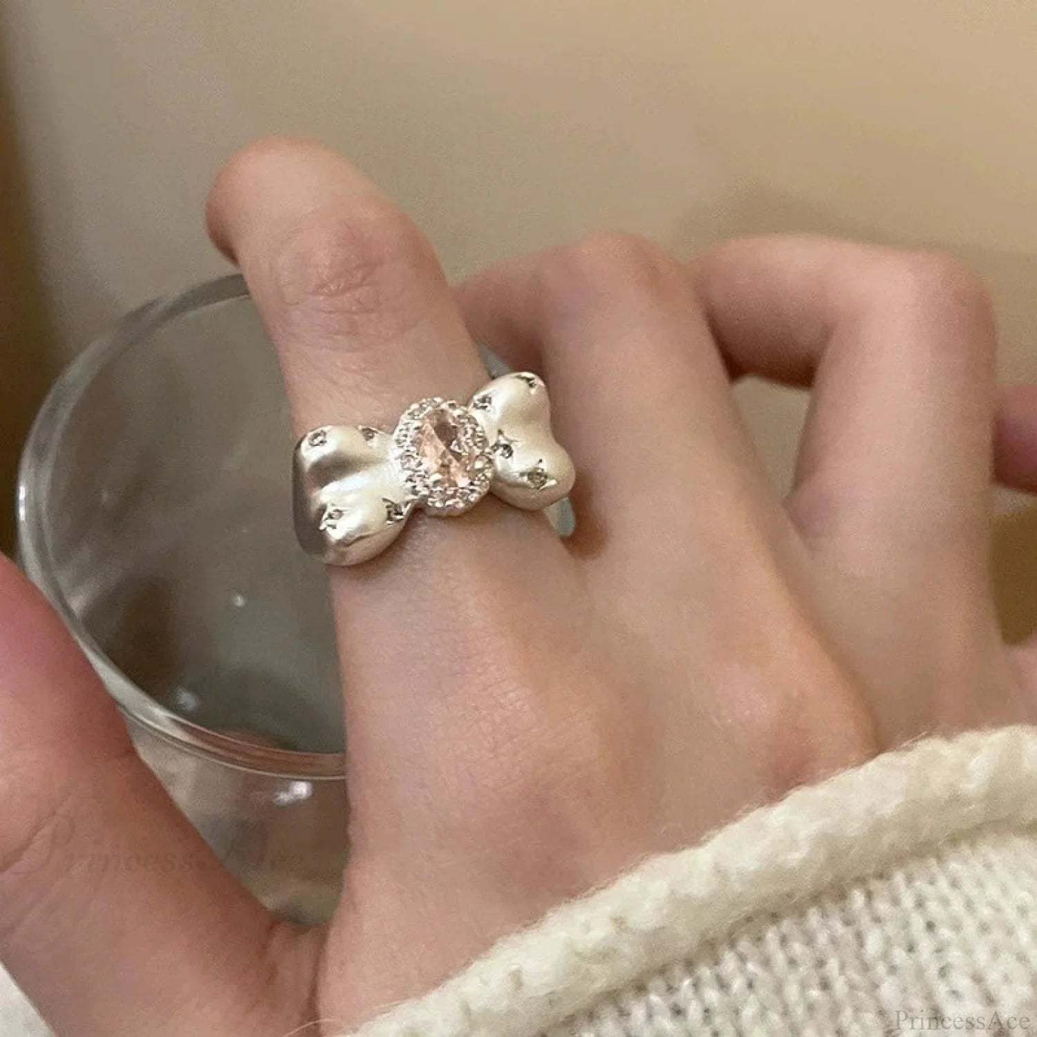 Bow Affection Pendant Gothic Circle sliver01