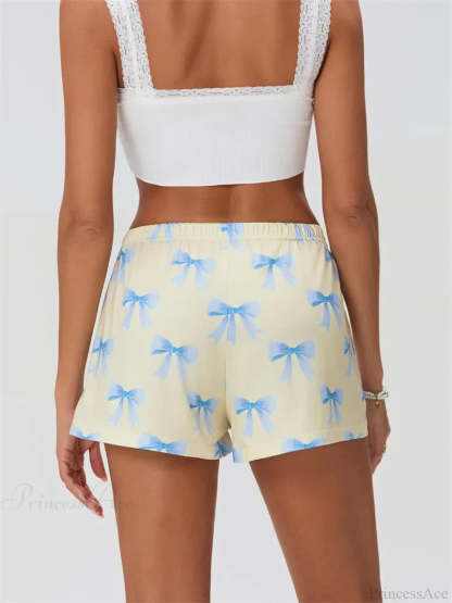 Bow Print Elastic Sleep Short short-250223
