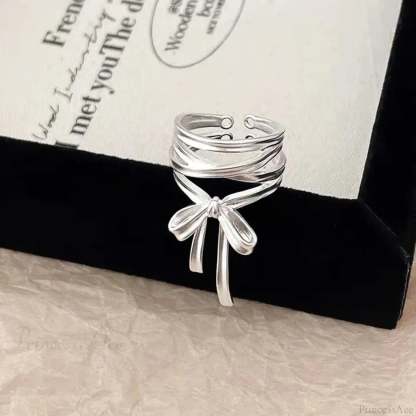 Bow Ribbon Gothic Adjustable Ring