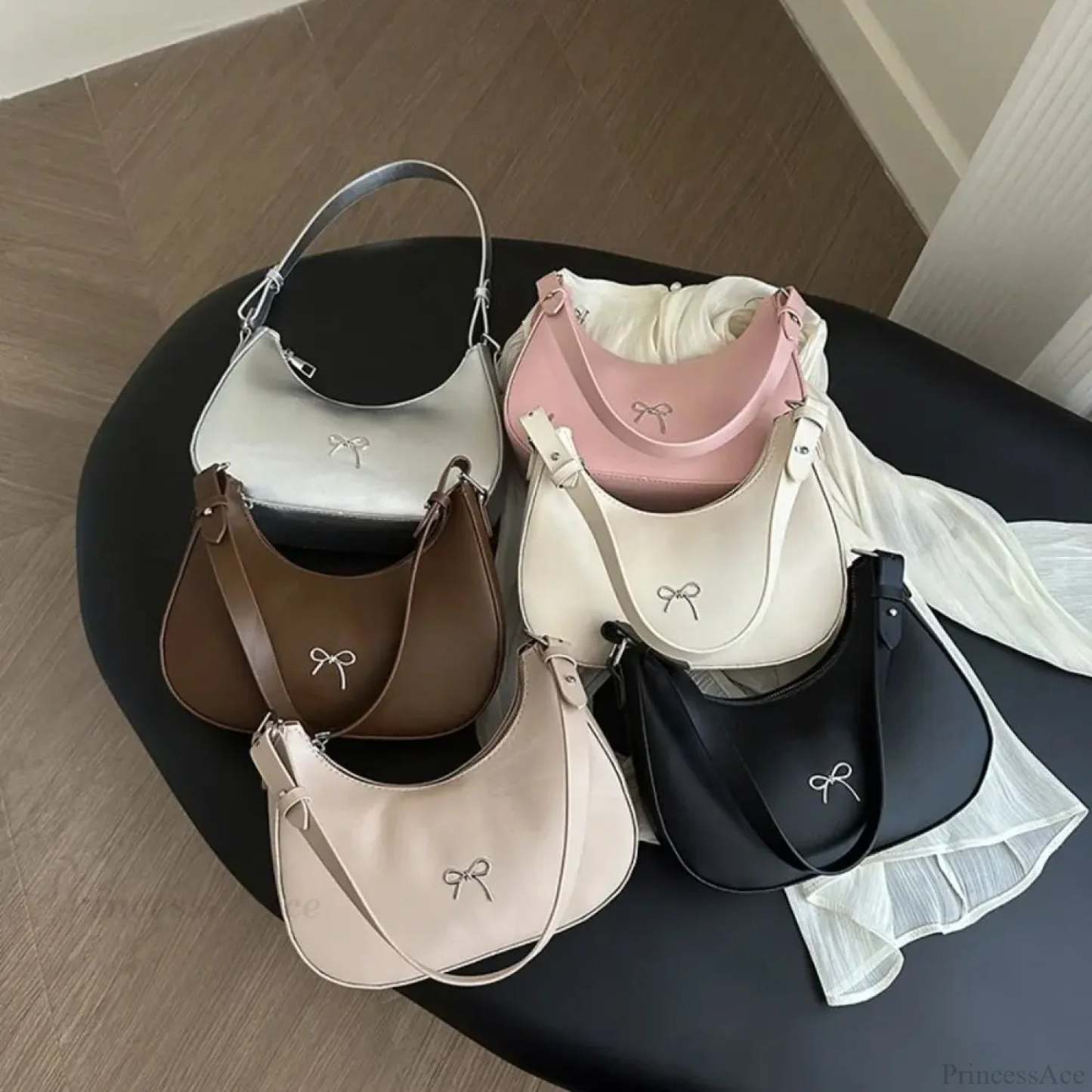 Bowknot Solid PU Leather Shoulder Bag shoulder-250126