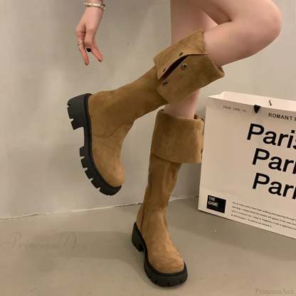 Brand New Female Platform Thigh High Slim Chunky Heels Party Knee High Boot