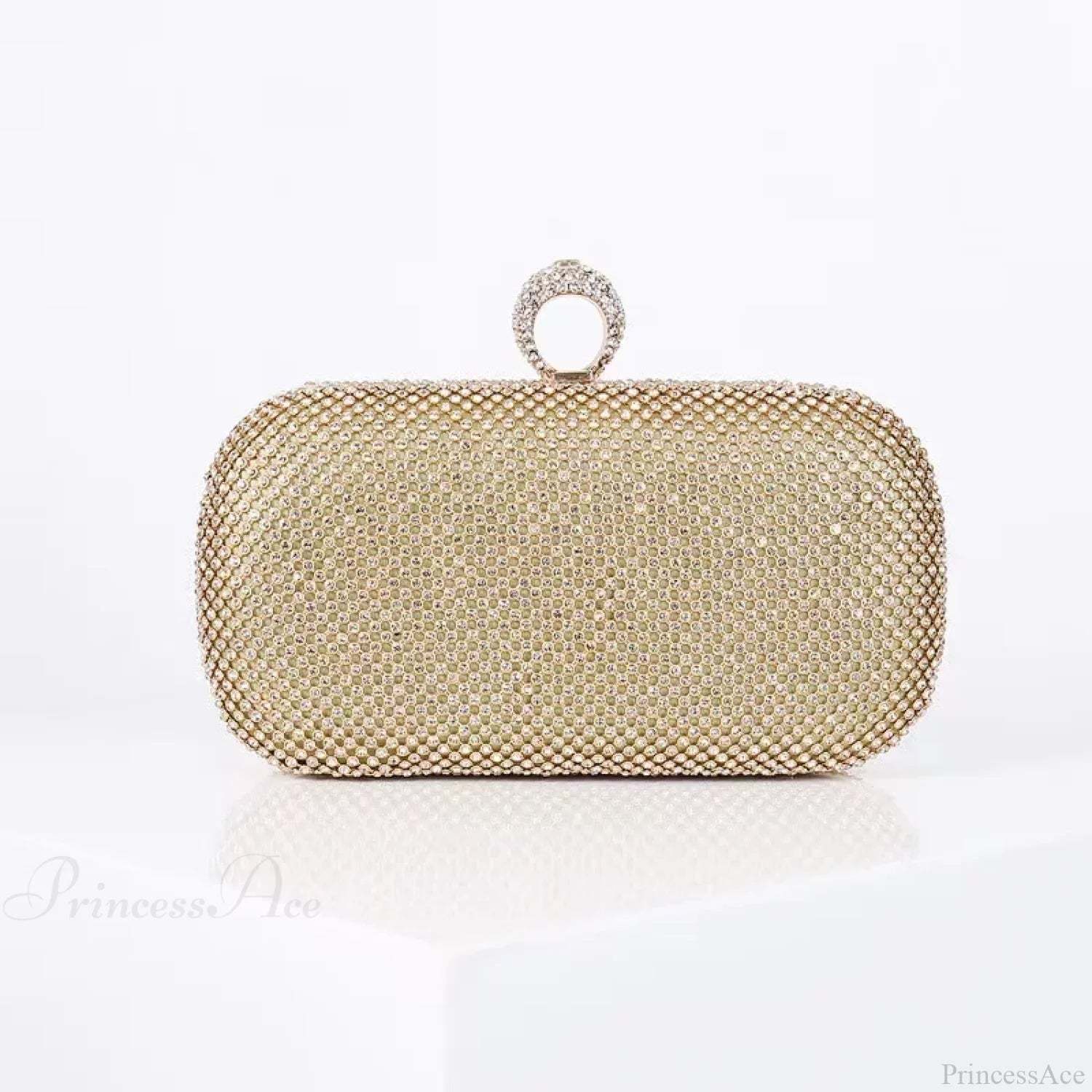 Bridal Crystal Gold Evening Clutch Wristlet M / Gold wristlet-250126