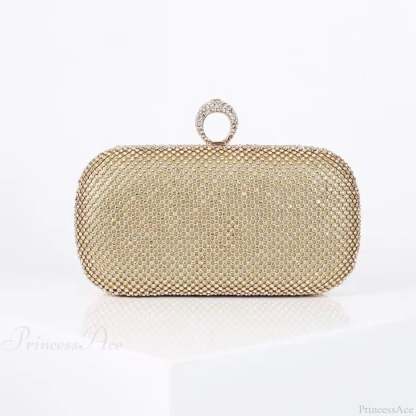 Bridal Crystal Gold Evening Clutch Wristlet M / Gold wristlet-250126