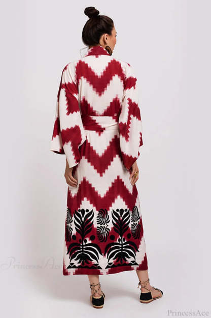 Brigitte One Of A Graceful Kind Ikat Maxi Kimono