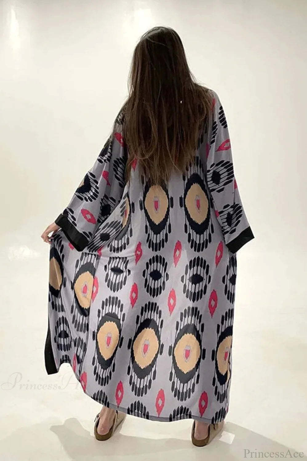 Brigitte One Of A Graceful Kind Ikat Maxi Kimono