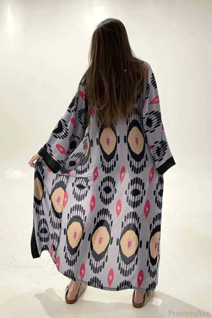 Brigitte One Of A Graceful Kind Ikat Maxi Kimono