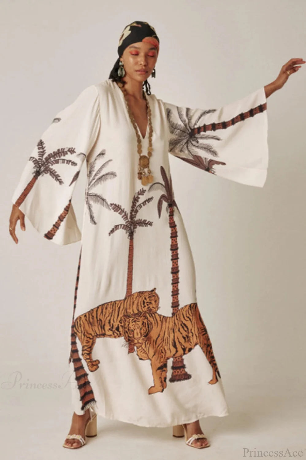 Brigitte One Of A Graceful Kind Ikat Maxi Kimono 6# / Size