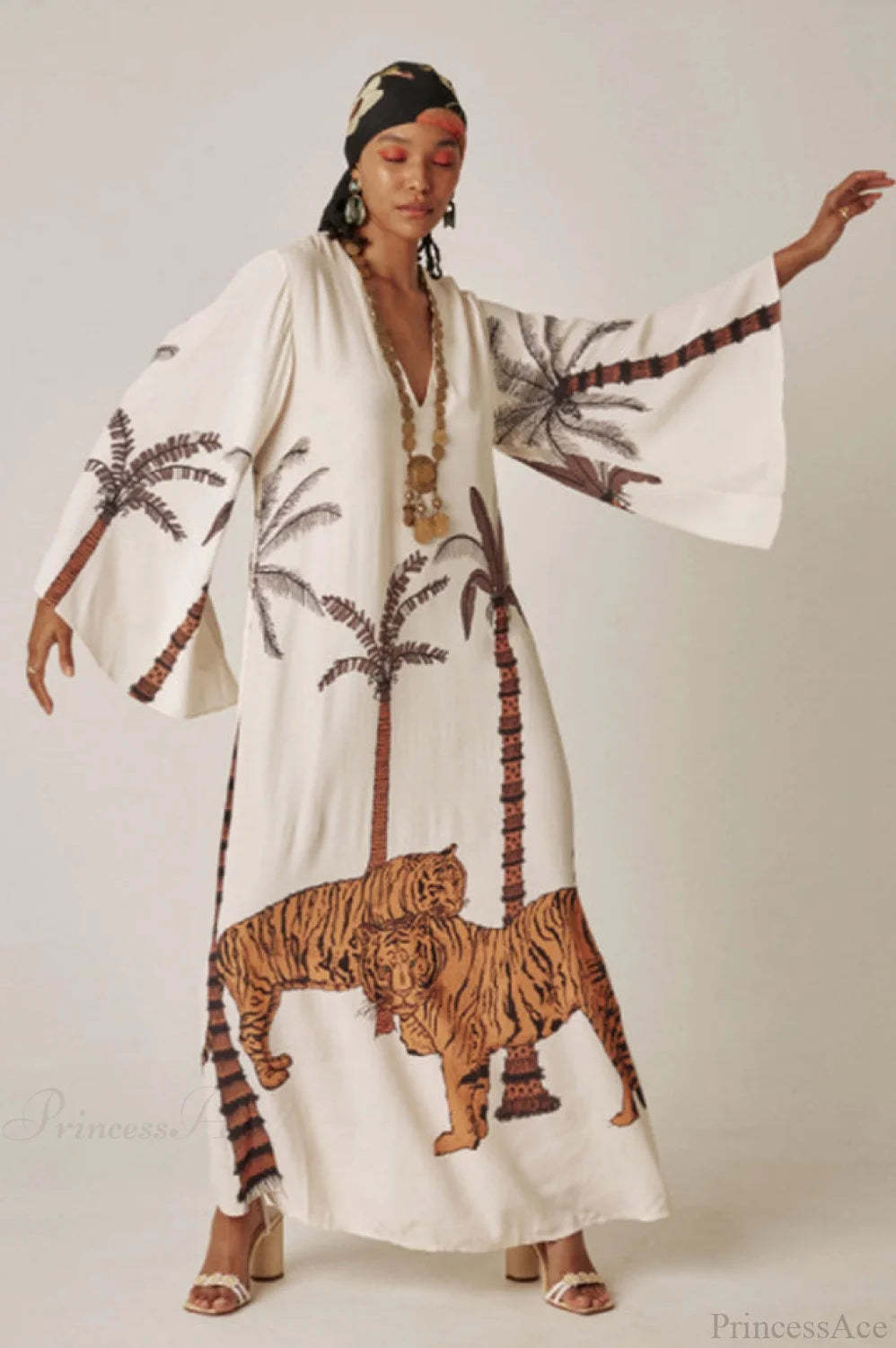 Brigitte One Of A Graceful Kind Ikat Maxi Kimono 6# / Size