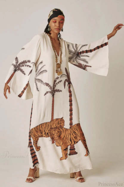 Brigitte One Of A Graceful Kind Ikat Maxi Kimono 6# / Size