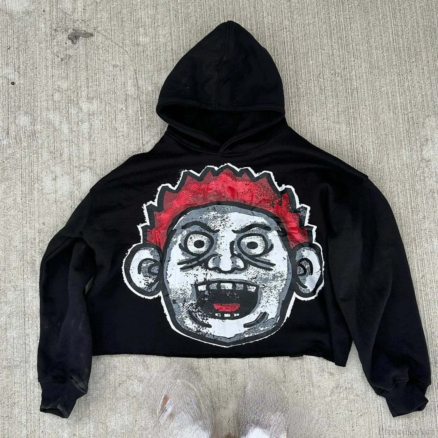 Cartoon Graphic Oversized Hoodie black 1 / S