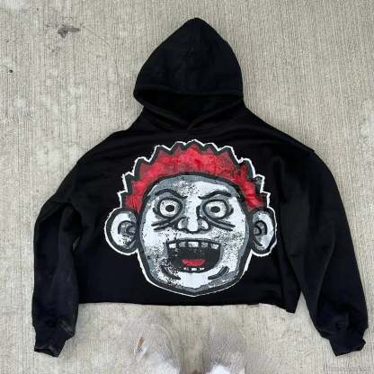Cartoon Graphic Oversized Hoodie black 1 / S