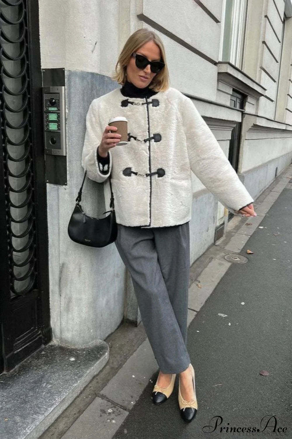 Cashmere Metal Snap Cardigan Coat