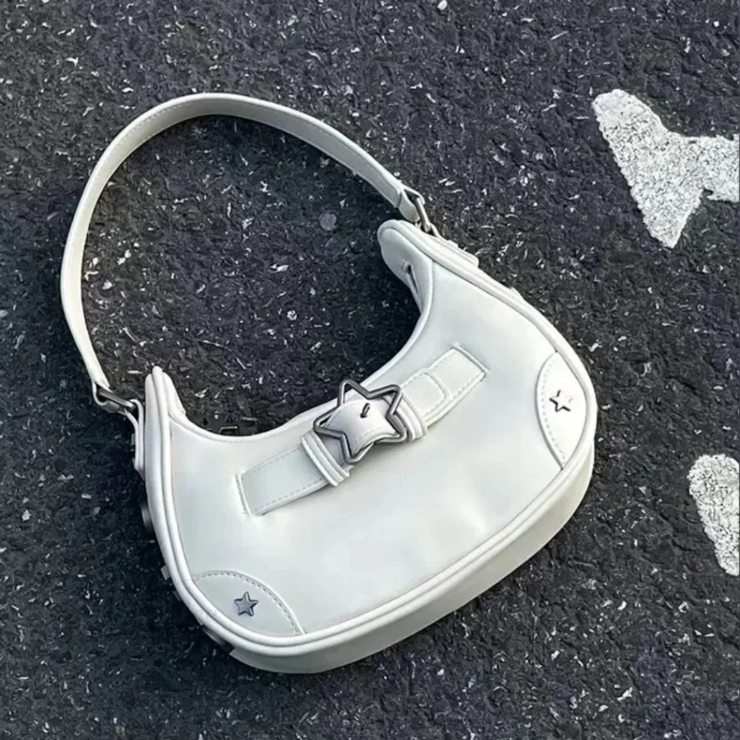 Casual Cute White Star Shoulder Bag WHITE shoulder-250126