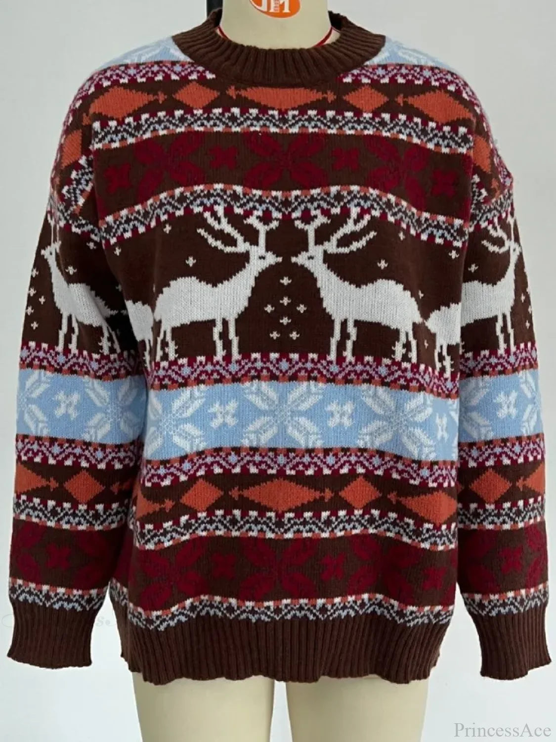 Casual Long Sleeve Knitted Pullover Basic Jersey Fashion Christmas Sweater Sweaters-L