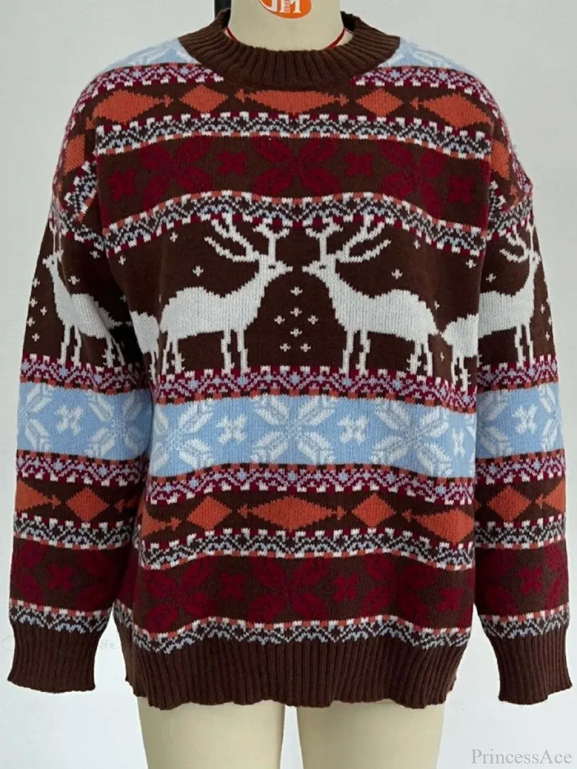 Casual Long Sleeve Knitted Pullover Basic Jersey Fashion Christmas Sweater Sweaters-L