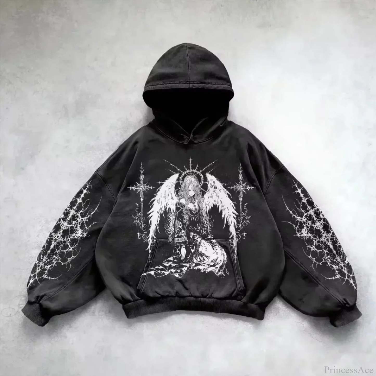 Casual Retro Gothic Printing Hoodie